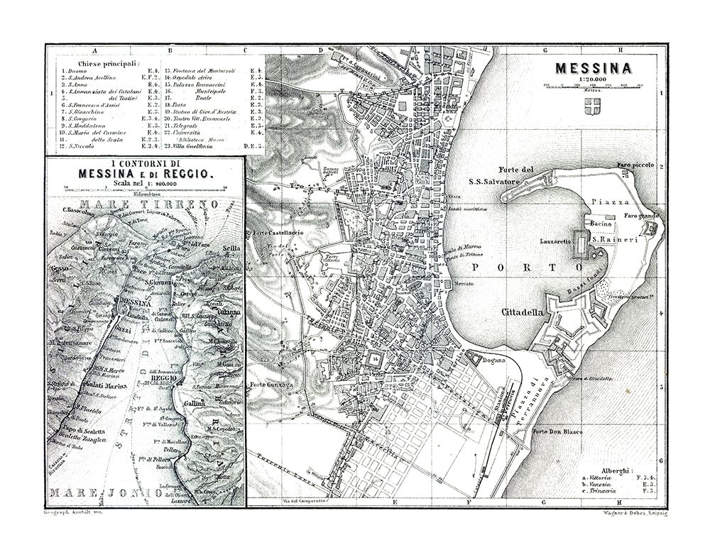 Messina Reggio Italy - Baedeker 1880 art print by Baedeker for $57.95 CAD