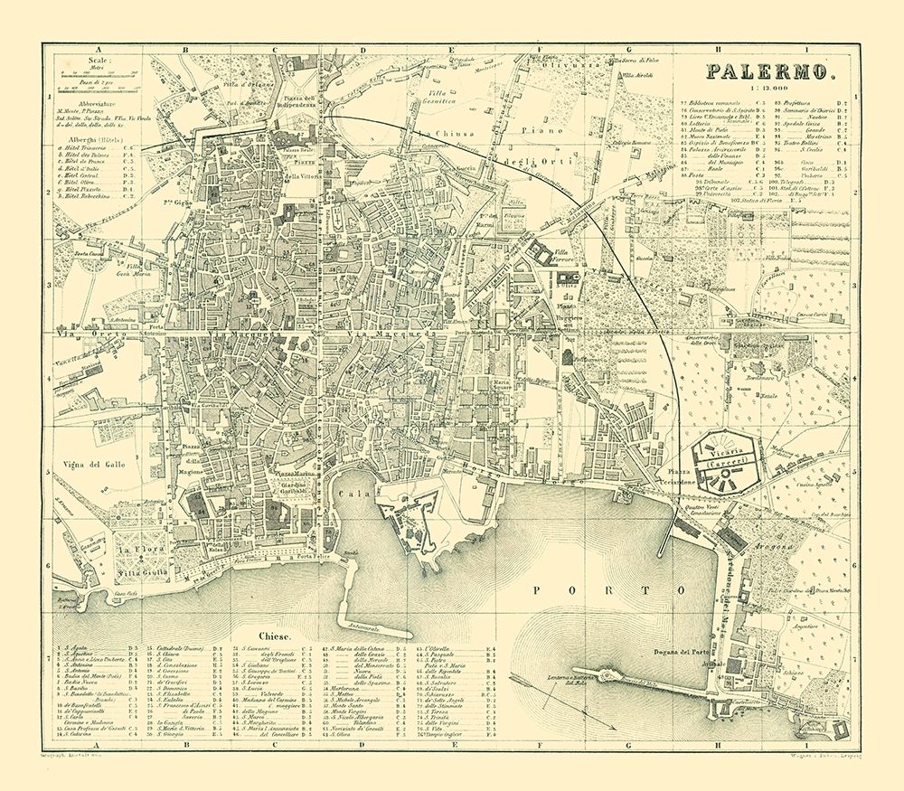 Palermo Italy - Baedeker 1880 art print by Baedeker for $57.95 CAD