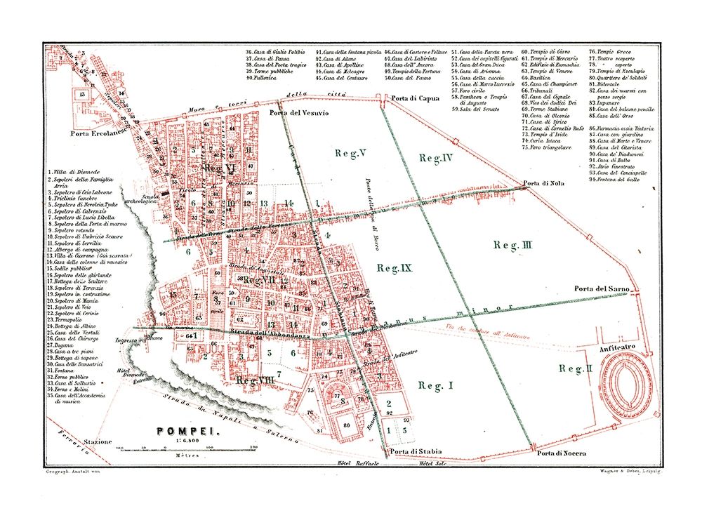 Pompei Italy - Baedeker 1880 art print by Baedeker for $57.95 CAD