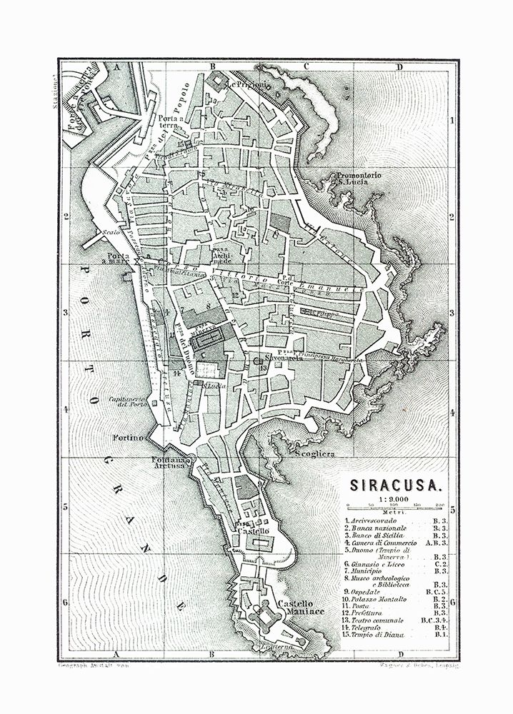 Syracuse Italy - Baedeker 1880 art print by Baedeker for $57.95 CAD