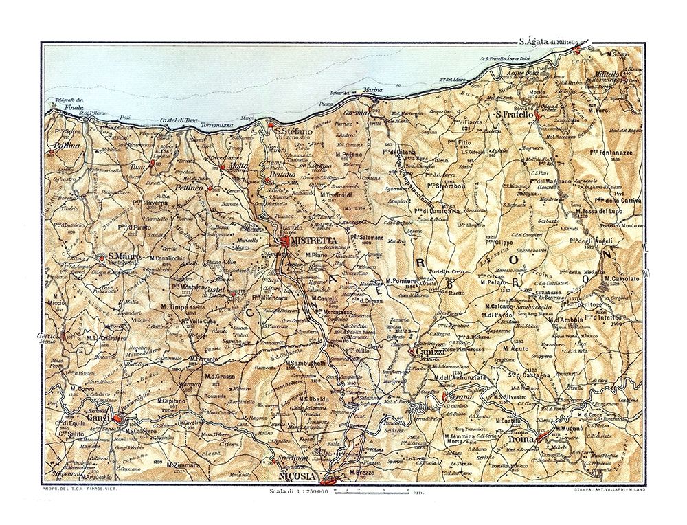 Caron Region Sicily Italy - Baedeker 1880 art print by Baedeker for $57.95 CAD