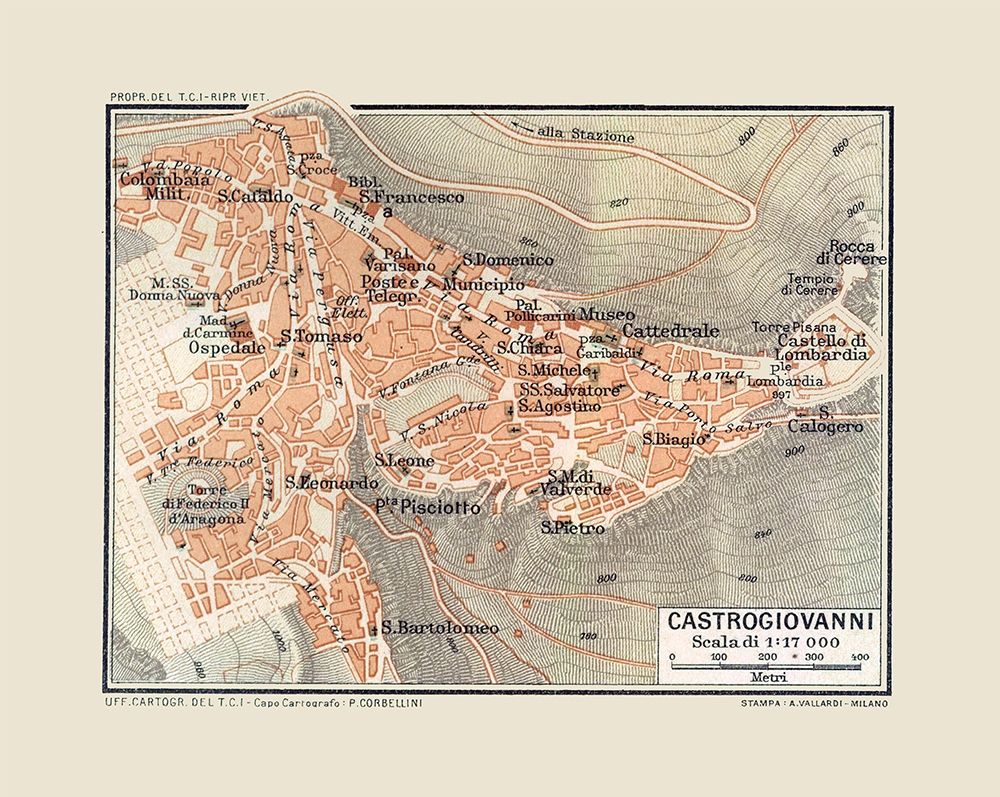 Enna Castrogiovanni Italy - Baedeker 1880 art print by Baedeker for $57.95 CAD