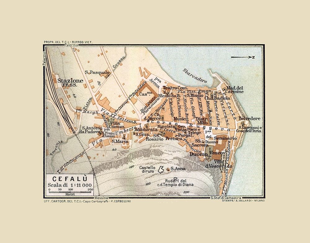 Cefalu Sicily Italy - Baedeker 1880 art print by Baedeker for $57.95 CAD