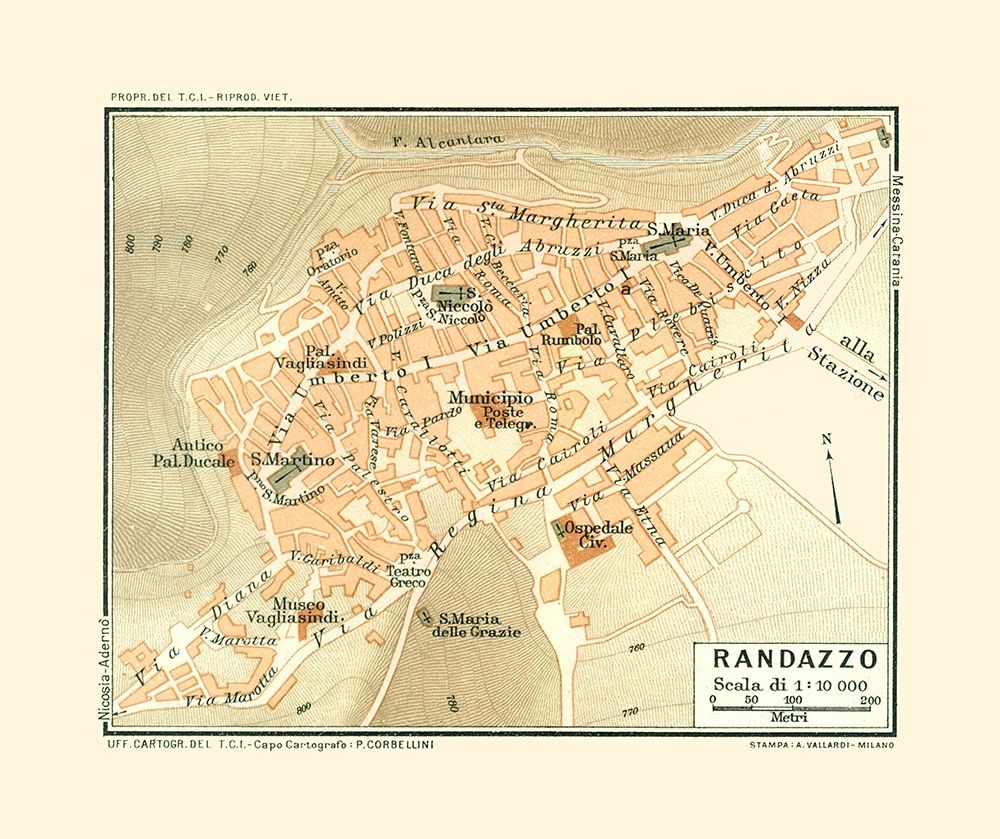 Randazzo Sicily Italy - Baedeker 1880 art print by Baedeker for $57.95 CAD