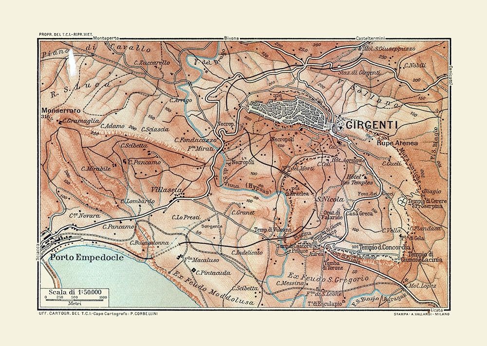 Girgenti Region Italy - Baedeker 1880 art print by Baedeker for $57.95 CAD