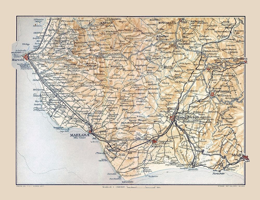 Mazzara Region Sicily Italy - Baedeker 1880 art print by Baedeker for $57.95 CAD