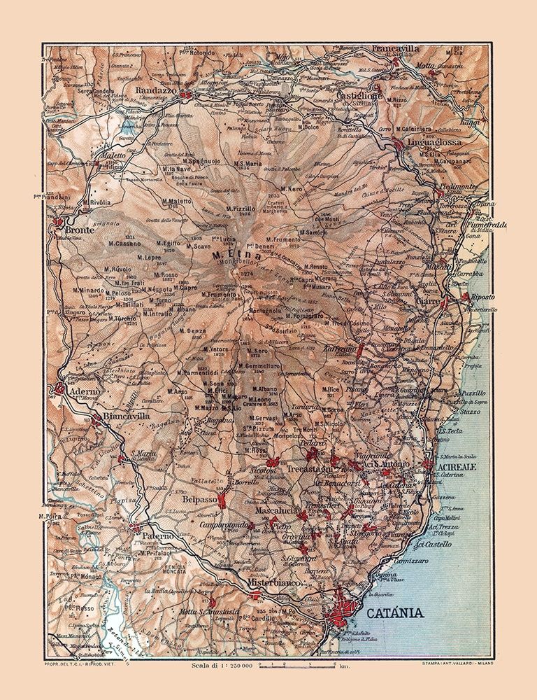 Mount Etna Region Sicily Italy - Baedeker 1880 art print by Baedeker for $57.95 CAD