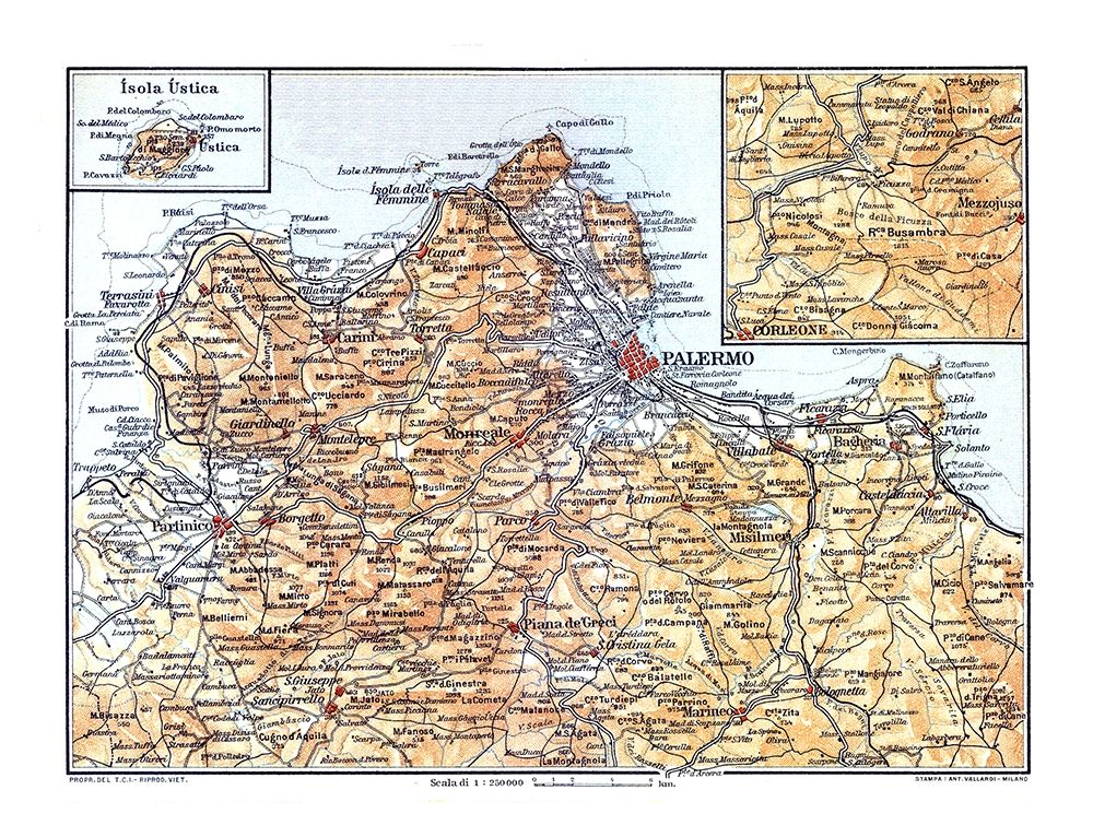 Palermo Region Sicily Italy - Baedeker 1880 art print by Baedeker for $57.95 CAD