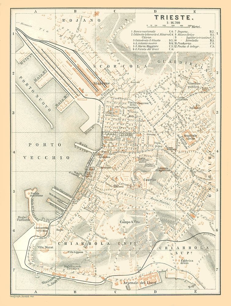 Trieste Italy - Baedeker 1896 art print by Baedeker for $57.95 CAD
