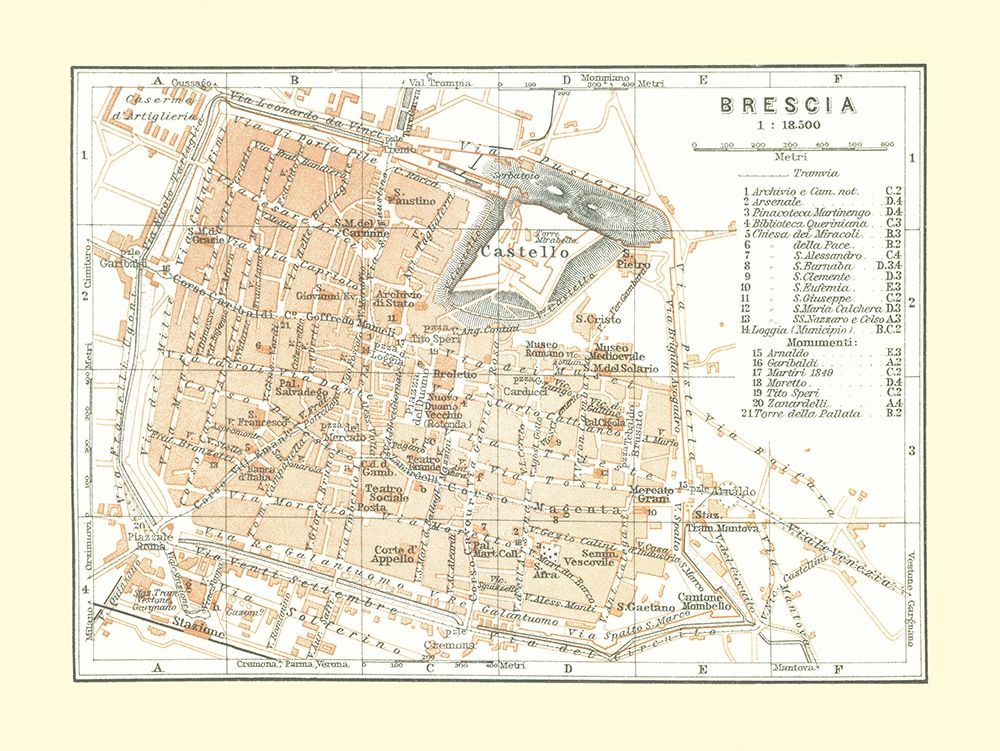 Brescia Italy - Bertarelli 1914 art print by Bertarelli for $57.95 CAD