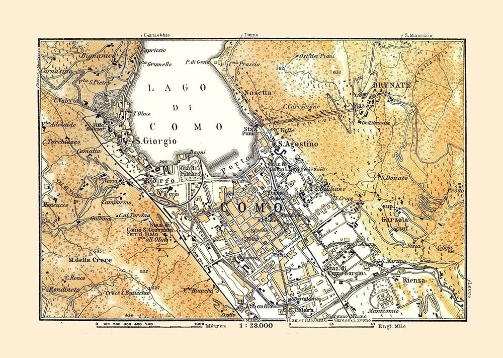 Province of Como Italy - Bertarelli 1914 art print by Bertarelli for $57.95 CAD