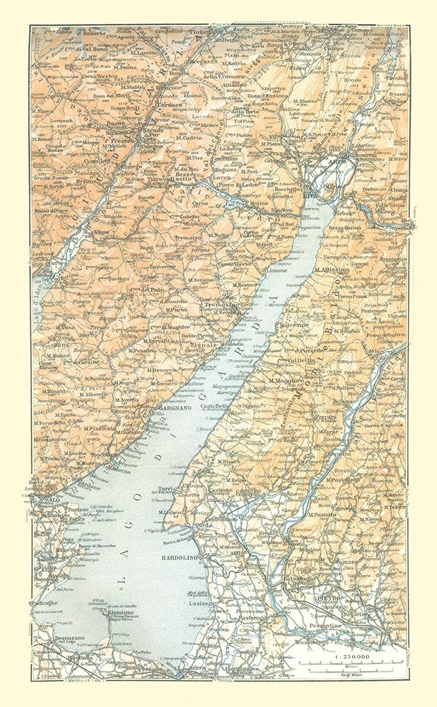 Lake Garda Cities Italy - Bertarelli 1914 art print by Bertarelli for $57.95 CAD
