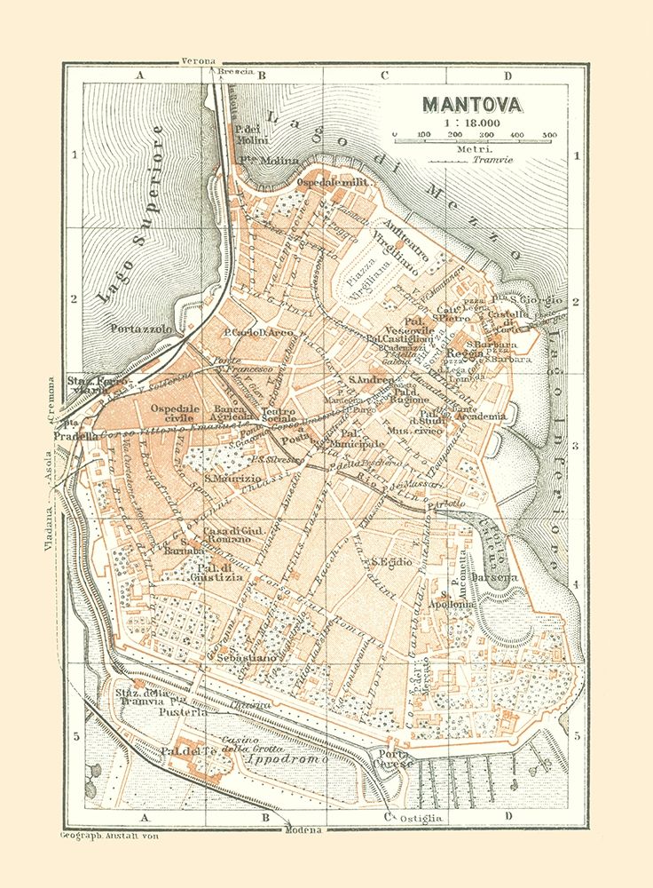 Mantova Italy - Bertarelli 1914 art print by Bertarelli for $57.95 CAD