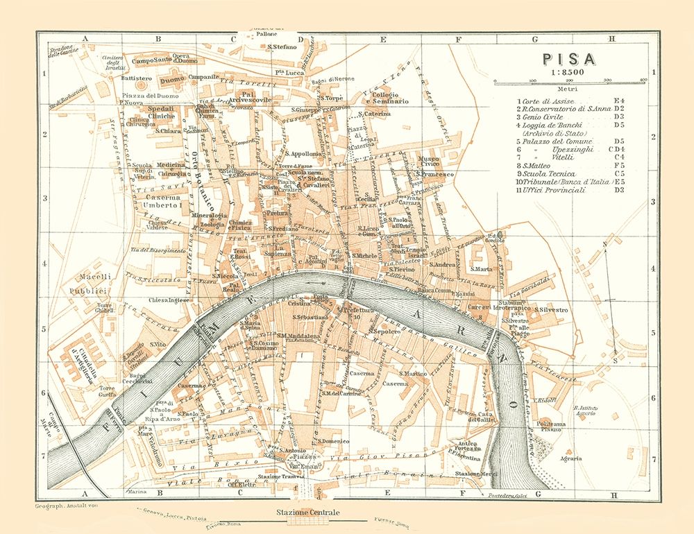 Pisa Italy - Bertarelli 1914 art print by Bertarelli for $57.95 CAD