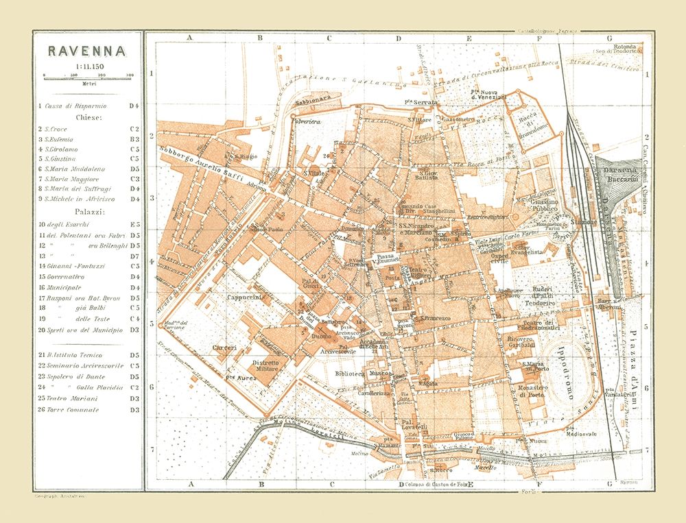 Ravenna Italy - Bertarelli 1914 art print by Bertarelli for $57.95 CAD