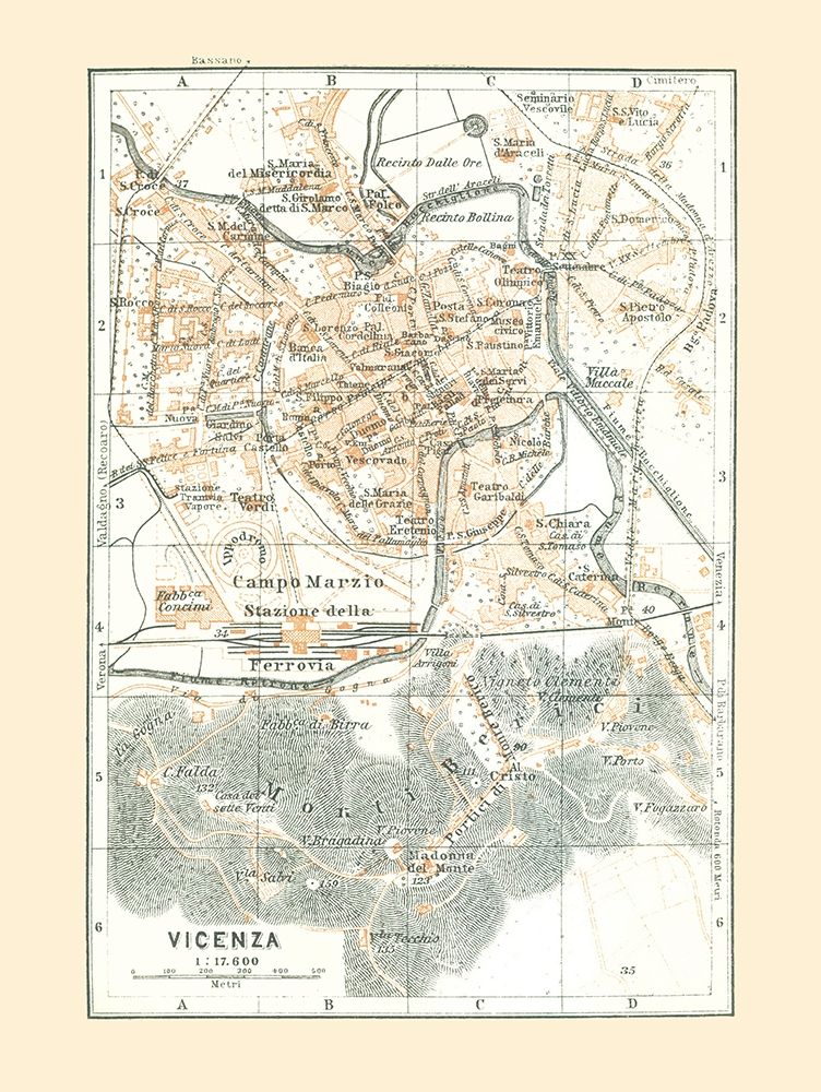 Vicenza Italy - Bertarelli 1914 art print by Bertarelli for $57.95 CAD