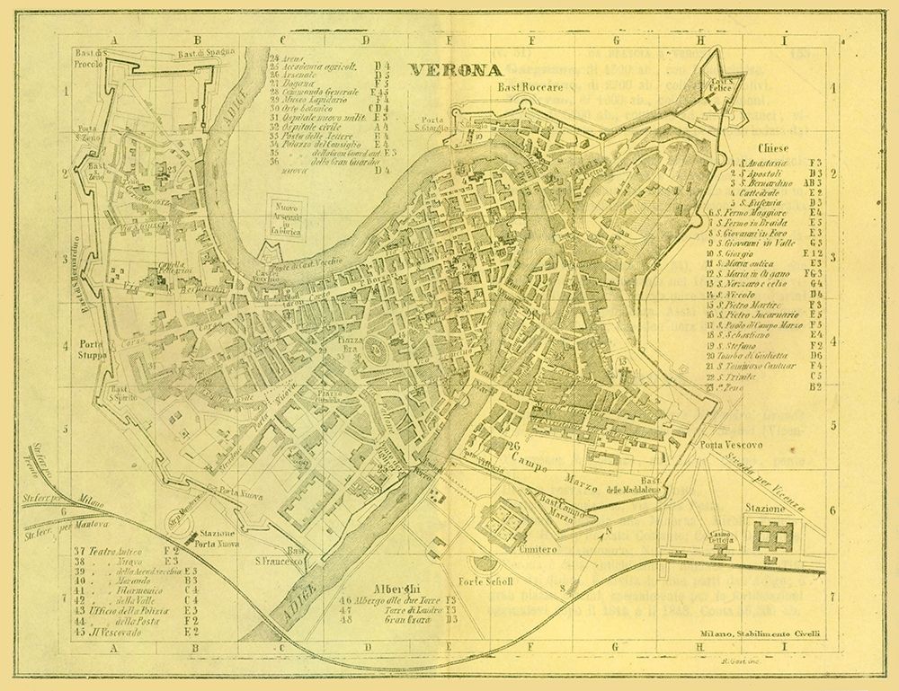 Verona Italy - Muggiani 1865 art print by Muggiani for $57.95 CAD