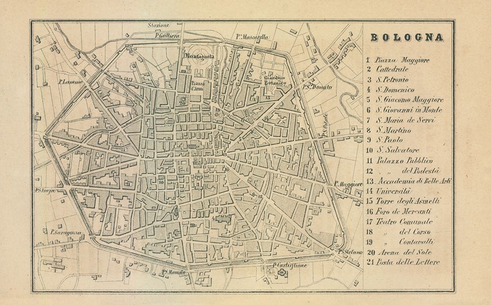 Bologna Italy - Castro 1870 art print by Castro for $57.95 CAD