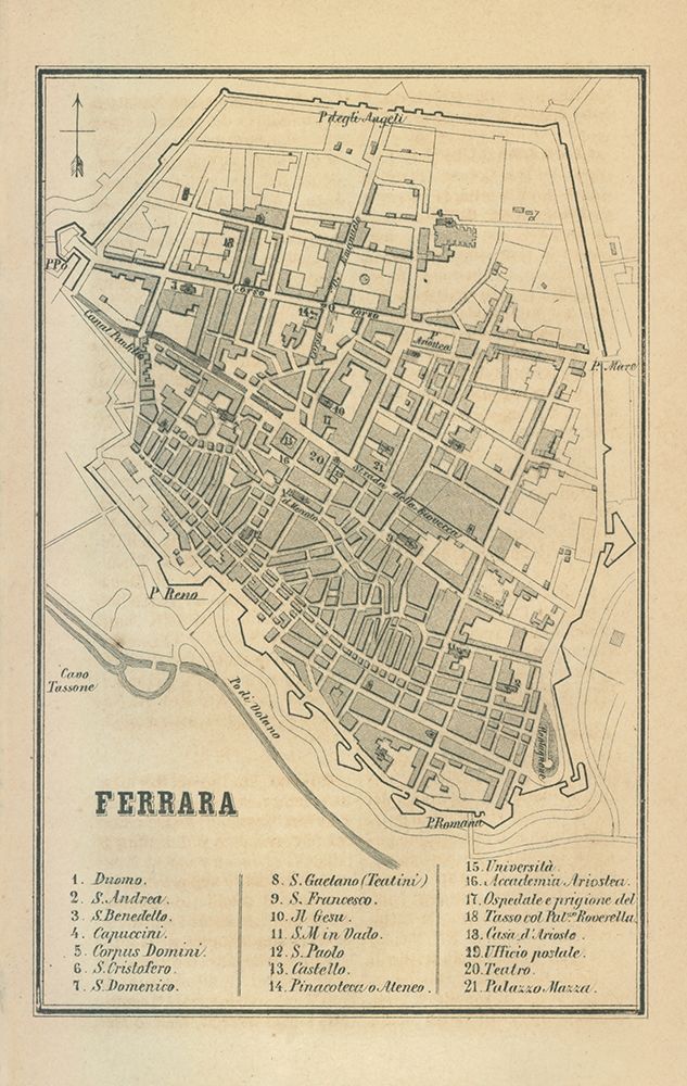 Ferrara Italy - Castro 1870 art print by Castro for $57.95 CAD