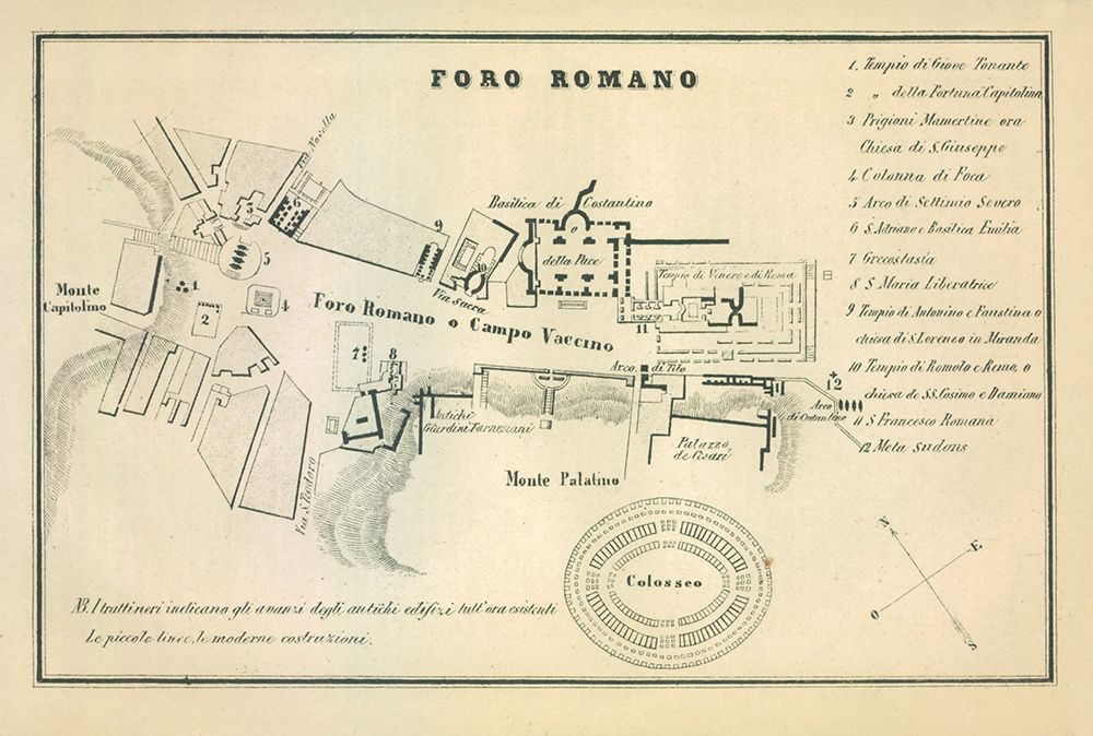 Foro Romano Italy - Castro 1870 art print by Castro for $57.95 CAD