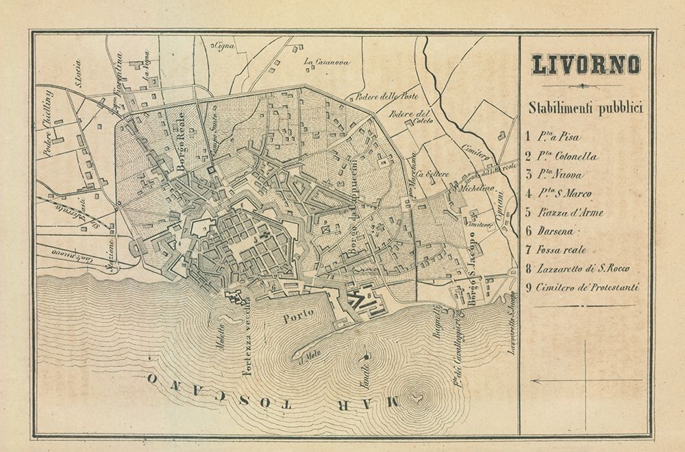 Livorno Italy - Castro 1870 art print by Castro for $57.95 CAD
