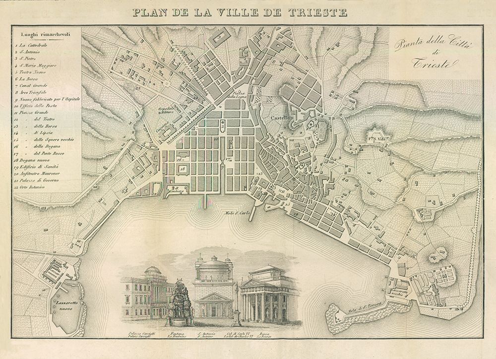Trieste Italy - Castro 1870 art print by Castro for $57.95 CAD