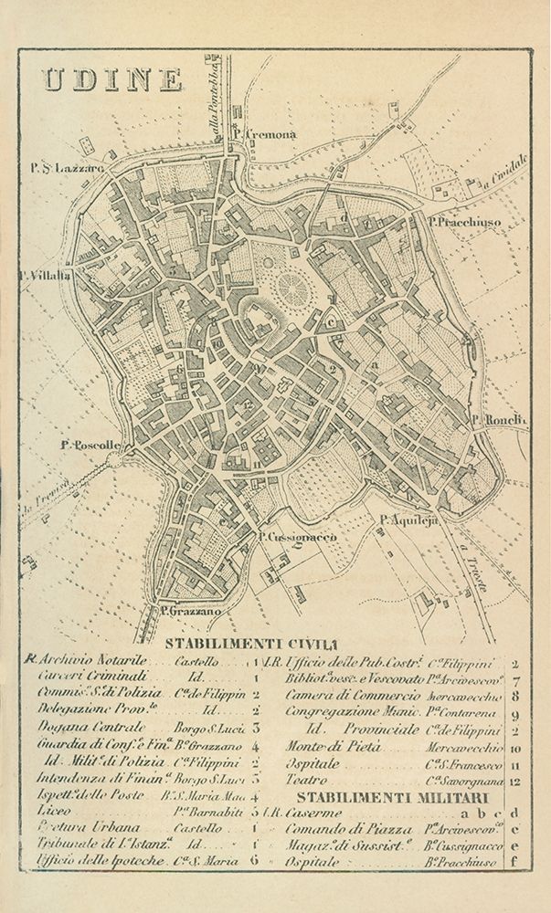 Udine Italy - Castro 1870 art print by Castro for $57.95 CAD