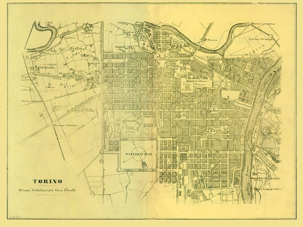 Torino Italy - Muggiani 1865 art print by Muggiani for $57.95 CAD