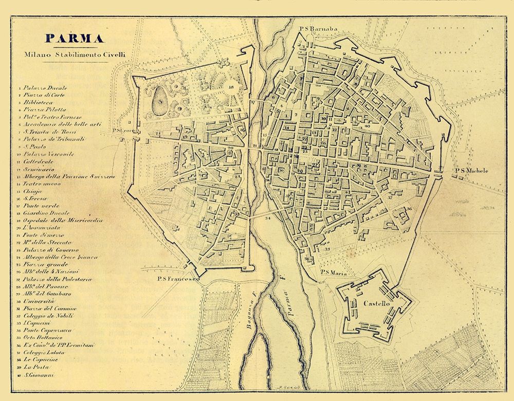 Parma Italy - Muggiani 1865 art print by Muggiani for $57.95 CAD