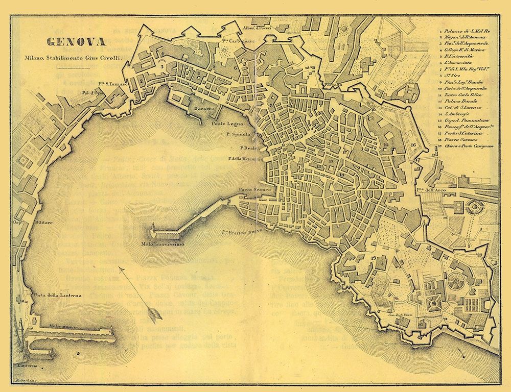 Genova Italy - Muggiani 1865 art print by Muggiani for $57.95 CAD