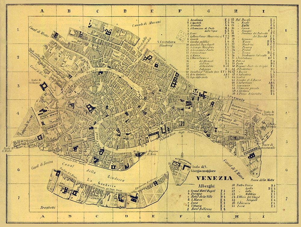 Venezia Italy - Castro 1870 art print by Castro for $57.95 CAD