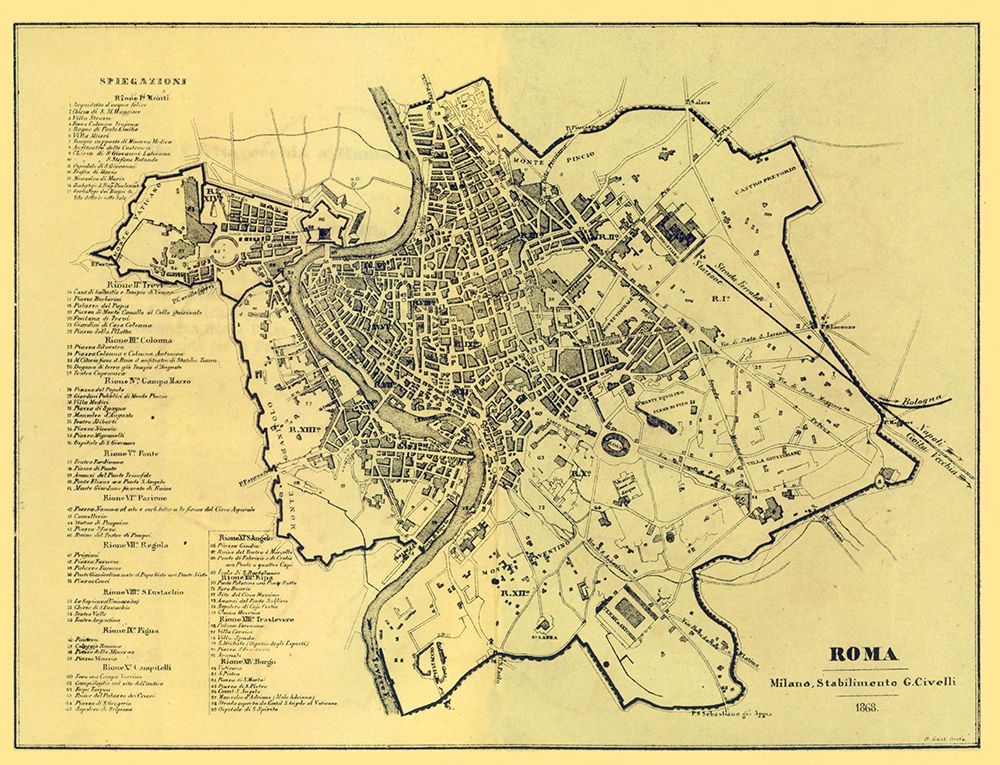 Roma Italy - Castro 1870 art print by Castro for $57.95 CAD