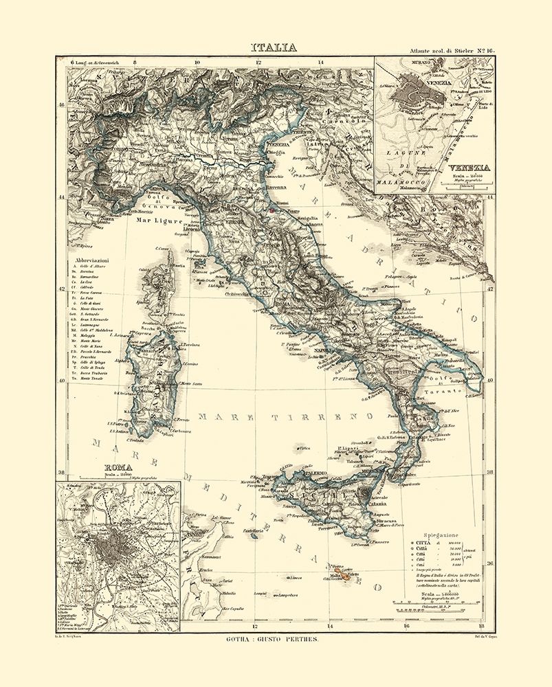 Italy - Perthes 1870 art print by Perthes for $57.95 CAD