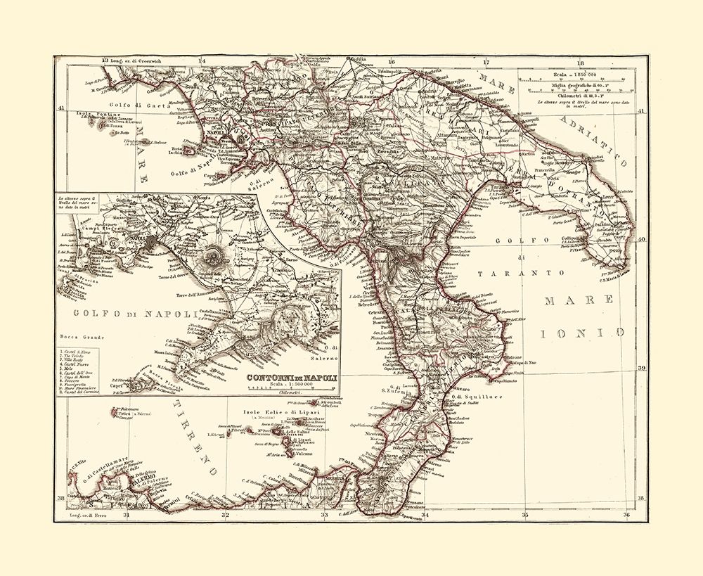 Southern Italy - Perthes 1870 art print by Perthes for $57.95 CAD