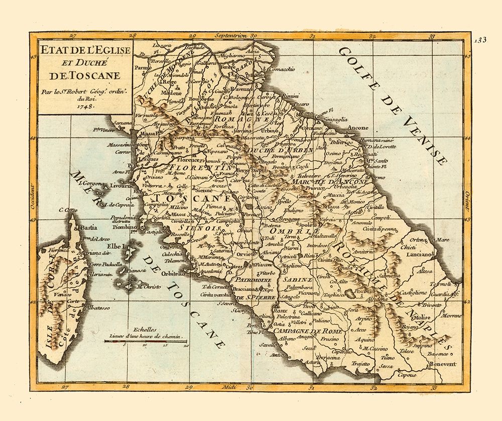 Papal States Tuscany Italy - Robert 1748 art print by Robert for $57.95 CAD