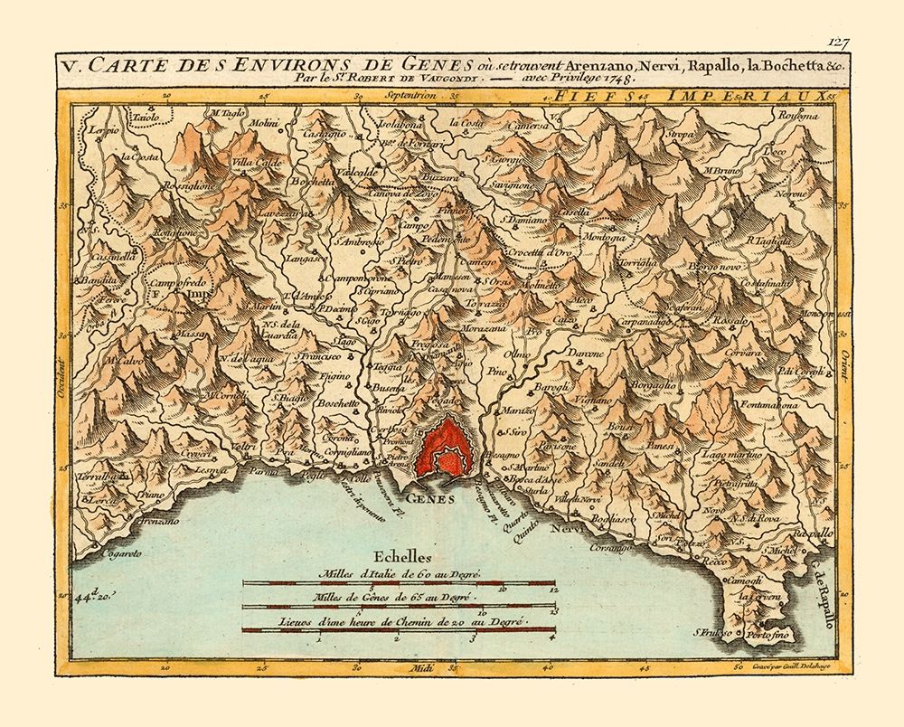 Genoa Environs Italy - Robert 1748 art print by Robert for $57.95 CAD