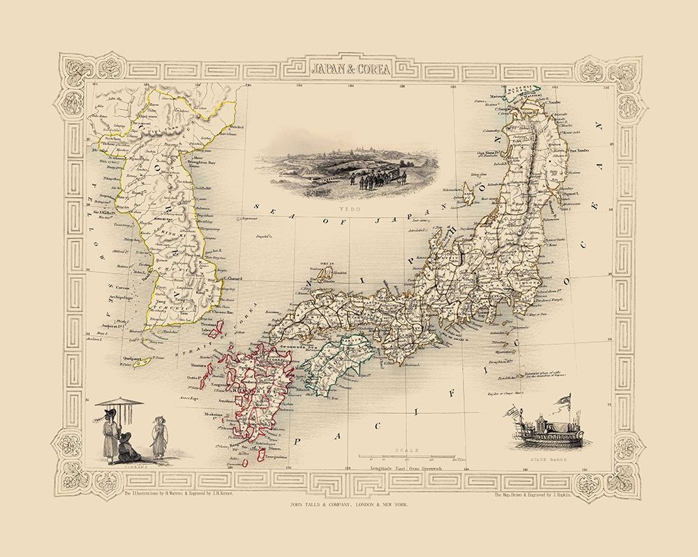 Asia Japan Korea - Tallis 1851 art print by Tallis for $57.95 CAD