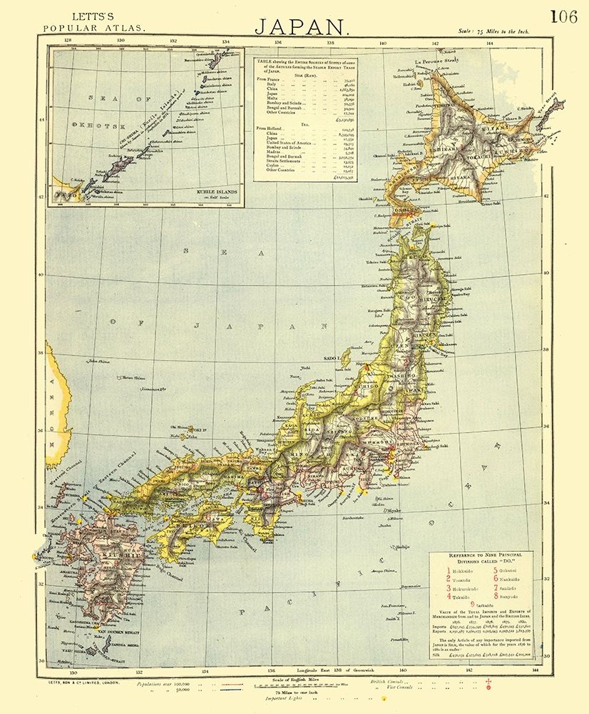 Japan - Letts 1883 art print by Letts for $57.95 CAD
