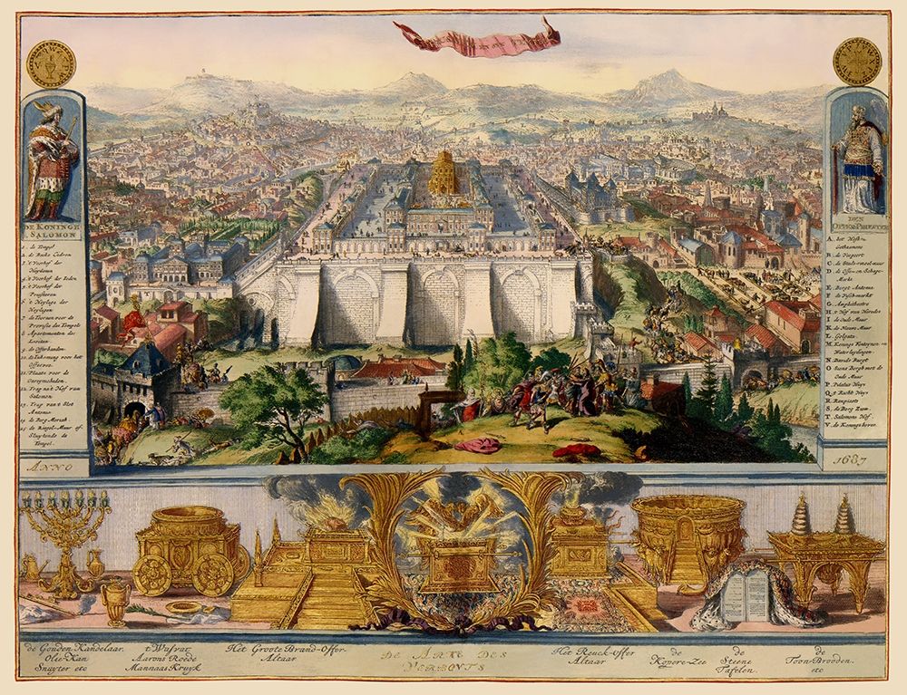 Jerusalem Israel Temple Picture - DHooghe 1687 art print by D Hooghe for $57.95 CAD