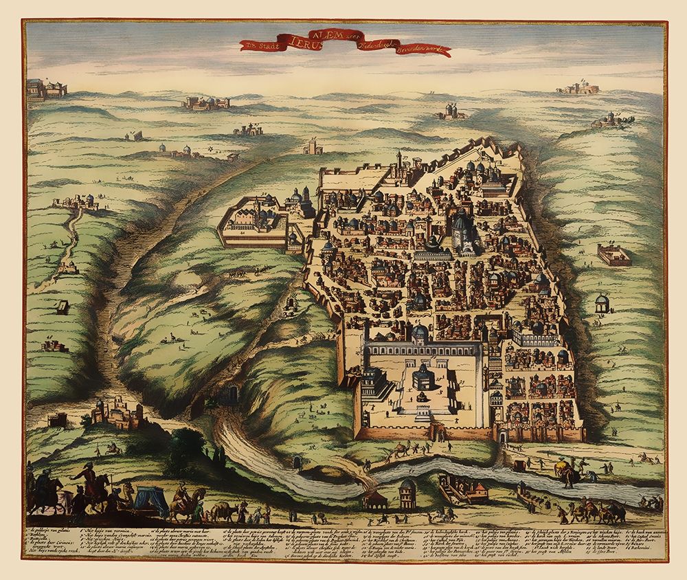 Jerusalem Israel Panoramic - 1600 art print by Unknown for $57.95 CAD