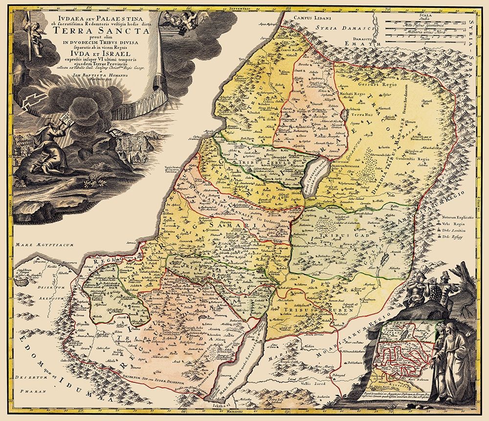 Judea Palestine Holy Land Israel - Homann 1744 art print by Homann for $57.95 CAD