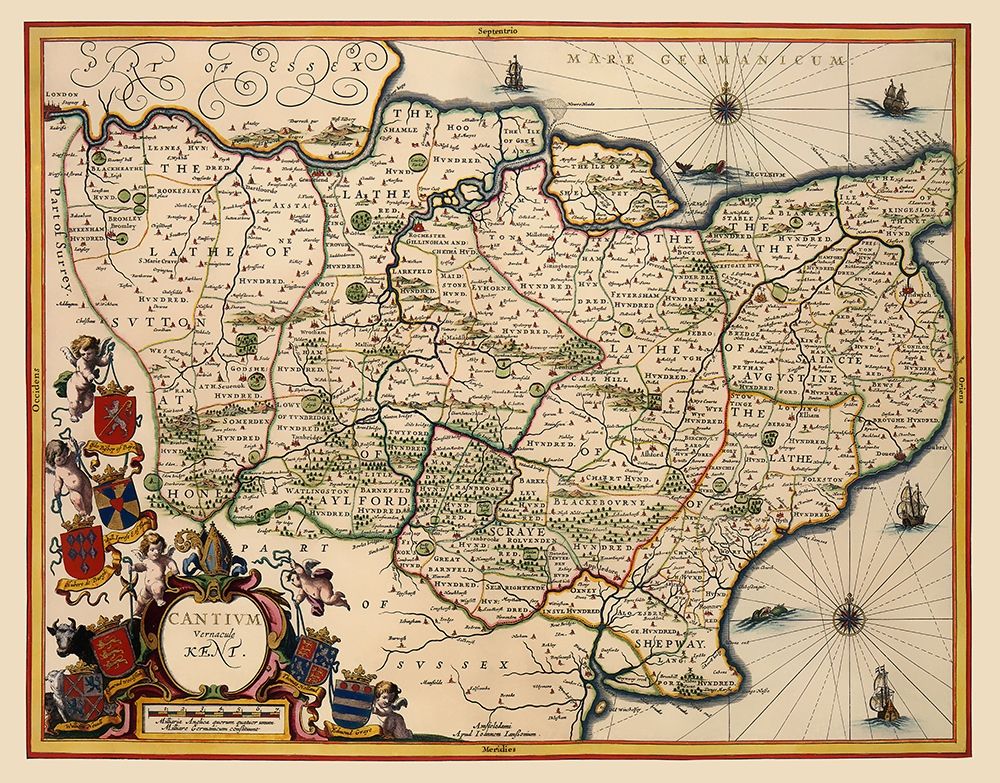 Kent County England - Blaeu 1646 art print by Blaeu for $57.95 CAD