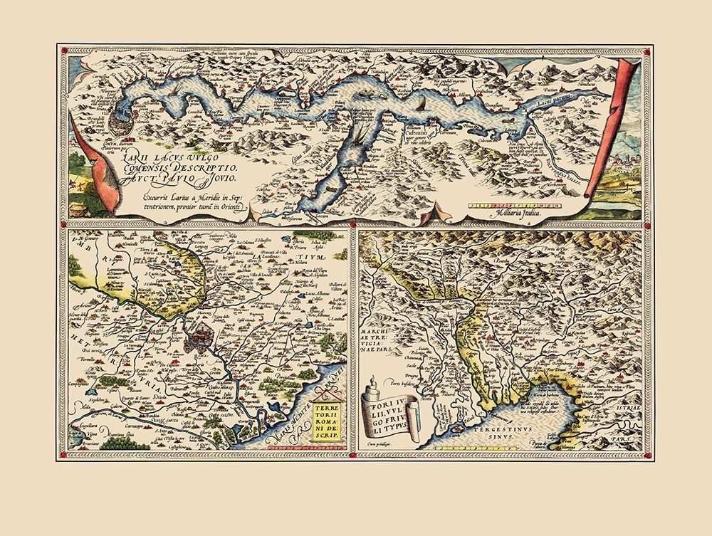 Lake Como Regions Upper Adriatic Italy art print by Ortelius for $57.95 CAD