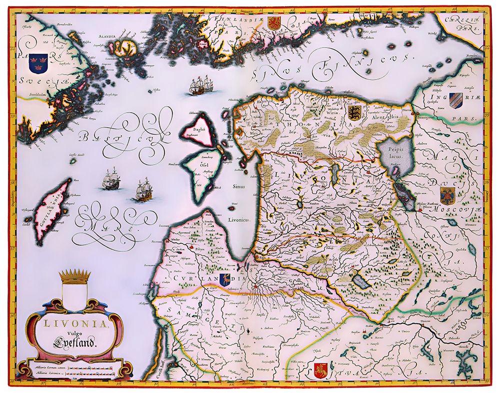 Eastern Europe Latvia Estonia - Blaeu 1662 art print by Blaeu for $57.95 CAD