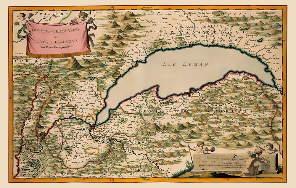 Lake Leman Region Switzerland France Europe art print by Blaeu for $57.95 CAD