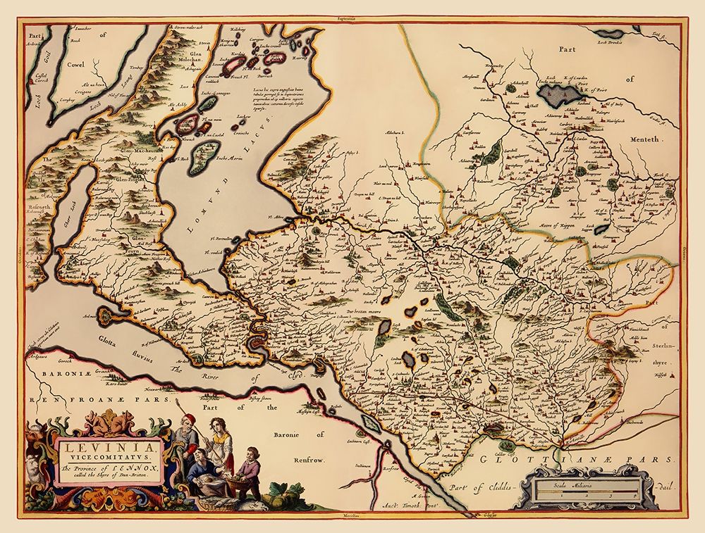 Great Britain Lennox District Scotland - Blaeu art print by Blaeu for $57.95 CAD