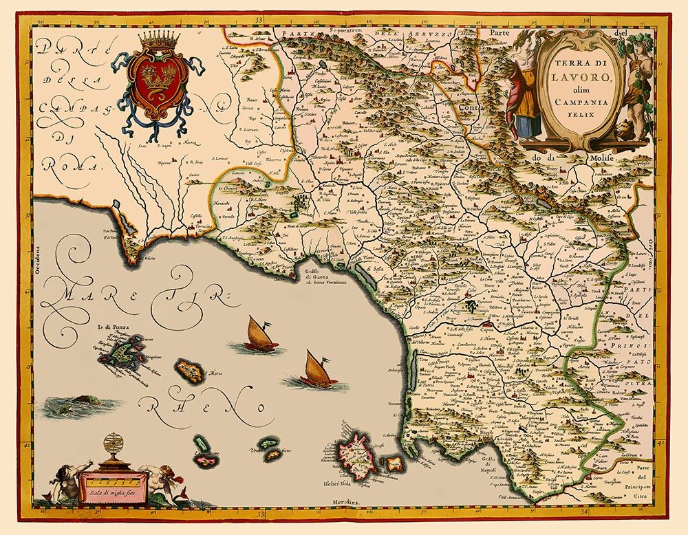Livorno Region Italy - Blaeu 1640 art print by Blaeu for $57.95 CAD
