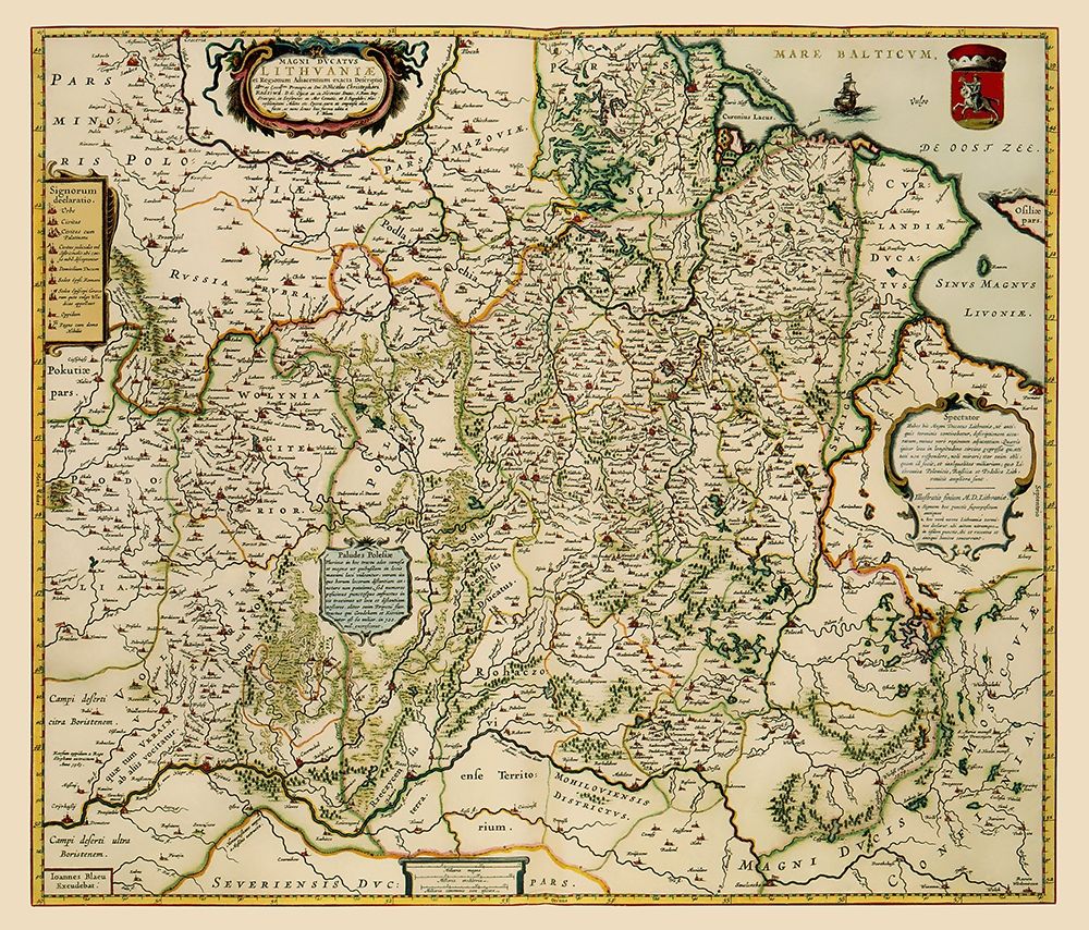 Eastern Europe Lithuania - Blaeu 1648 art print by Blaeu for $57.95 CAD