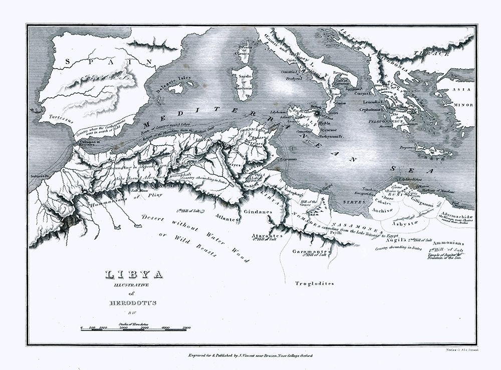 Herodotus Africa Libya - Oxford 1828 art print by Oxford for $57.95 CAD