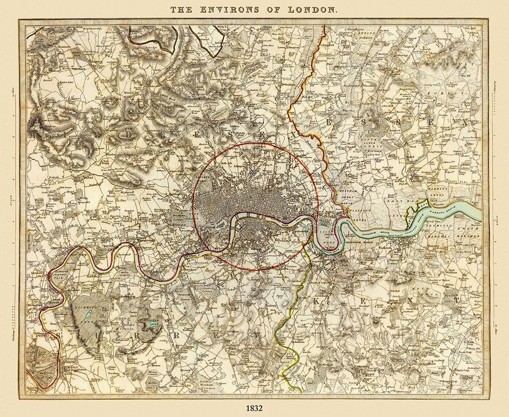 London England - Chapman 1832 art print by Chapman for $57.95 CAD